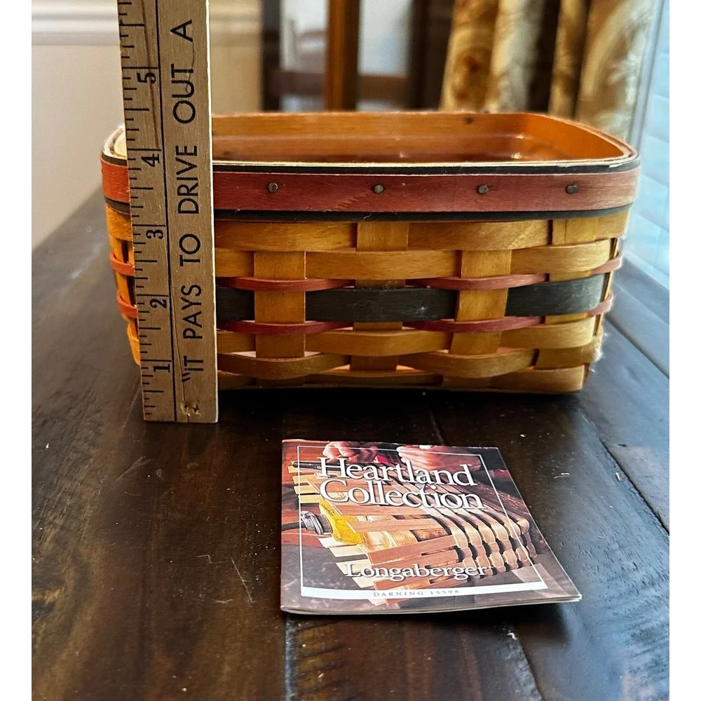 Longaberger Heartland Collection Rectangular Basket w/ Liner 1996 USA Handwoven